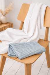 Set Of 2 Waffle Linen Towels - Hand & Body Towel Set, Stonewashed Bathroom Towels, Scandinavian Spa Natural