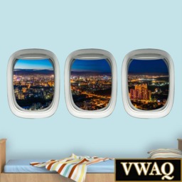 Airplane Wall Decals For Kids Rooms - Plane Window Sticker Aviation Decor Vwaq-Ppw19 - thumbnail 1