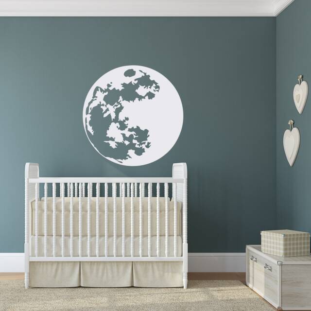 Silver Moon Wall Decal Metallic Space Decor P203 - image 1
