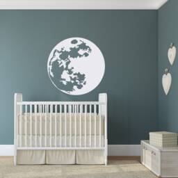 Silver Moon Wall Decal Metallic Space Decor P203 - thumbnail 1