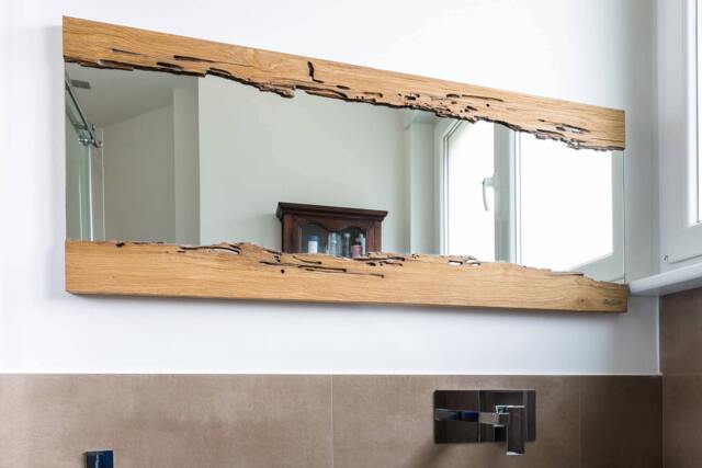 Live Edge Mirror in Recycled Wood - image 1