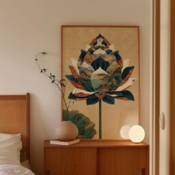 Lotus Flower Poster, Asian Botanical Wall Art, Nature Print - thumbnail 2