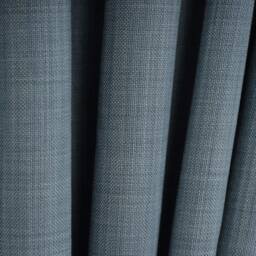 Light Blue Linen Look Blackout Curtain Panel Custom Size Privacy Drapery - thumbnail 3