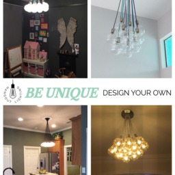 14 Custom Pendant Cluster - Modern Unique Lighting Unusual Chandelier Design Your Own Led Bulbs Incandescent Brass - thumbnail 3