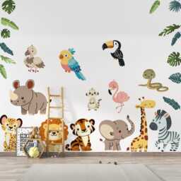 Safari Animal Wall Decals Peel & Stick Jungle Nursery Decor - thumbnail 3