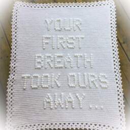 Crochet Baby Blanket Pattern, Your First Breath Saying - PDF Pattern - thumbnail 3