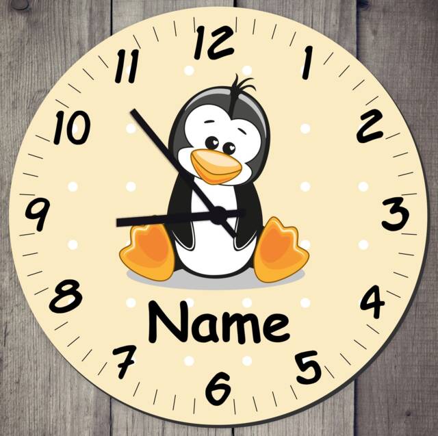 Children's Room Clock, Wall Clock in Pastel Colors With Cute Animals & Personalized Name, Gift Learning Nature, Animal, Individual - image 1
