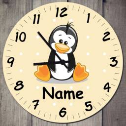 Children's Room Clock, Wall Clock in Pastel Colors With Cute Animals & Personalized Name, Gift Learning Nature, Animal, Individual - thumbnail 1