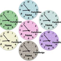 Children's Room Clock, Wall Clock in Pastel Colors With Cute Animals & Personalized Name, Gift Learning Nature, Animal, Individual - thumbnail 3
