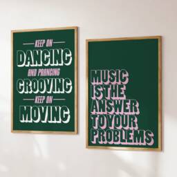 Music Is The Answer Print Bundle - Poster Wall Art A5 A4 A3 Bold Typographic Lyrics Quote House - thumbnail 2