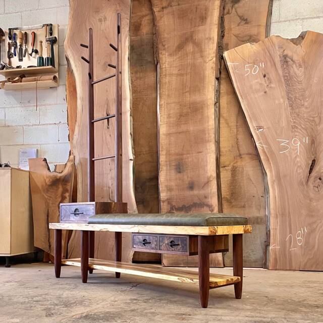 Entry Bench With Coat Hanging & Shoe Storage - image 1