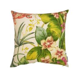 Outdoor Cushion Cover, Cover Only, Palm Leaf Cushions, Tropical Pillows, Pink Tommy Bahama, Green Cushions - thumbnail 2