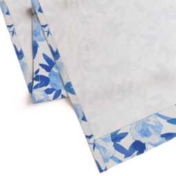 Floral Curtain Panel - Chinoiserie Flower Garden Watercolor Custom Peonies in Blue By Willowlanetextiles - thumbnail 4