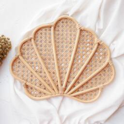 Rattan Seashell Wall Decor, Boho Nursery Shell Bohemian Shelf Beach Home Coastal Girl Room Decor - thumbnail 2