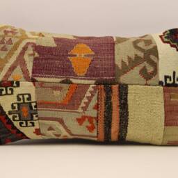 Lumbar Pillow, Patchwork Sofa Pillow, 12x20 in 30x50 cm, Vintage Turkish Kilim Pillow, Home Cushion Cover Boho Pillow Koef-972 - thumbnail 2