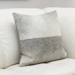 Natural Gray Cowhide Cushion 48x48 Cover Italian Style Farmhouse - thumbnail 4
