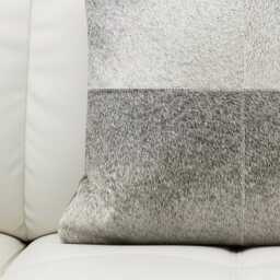 Natural Gray Cowhide Cushion 48x48 Cover Italian Style Farmhouse - thumbnail 2