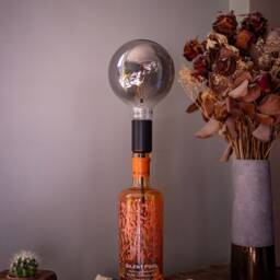 Citrus Silent Pool Gin Bottle Desk Lamp - Orange Bottle, One-Of-A-Kind Gift, Wedding Table Centrepiece, Recycled Upcycled Quirky Gift - thumbnail 3