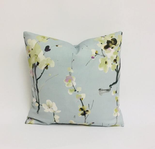 Voyage - Seville Spring Meadows Beautiful Japanese Cherry Blossom Cushion Cover Handmade Throw Pillow Designer Home Decor - image 1
