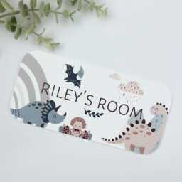 Personalised Dinosaur Room Sign Dino Nursery Decor, Kids Wall Hanging - thumbnail 2