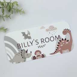 Personalised Dinosaur Room Sign Dino Nursery Decor, Kids Wall Hanging - thumbnail 1