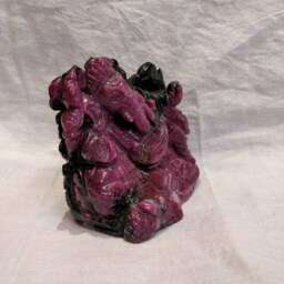 Ruby Ganesha, 1190 Caret Zoisite Gemstone Ganesha, Hindu God Lord Figurine, Ganesh Idol, Spiritual Gift - thumbnail 3