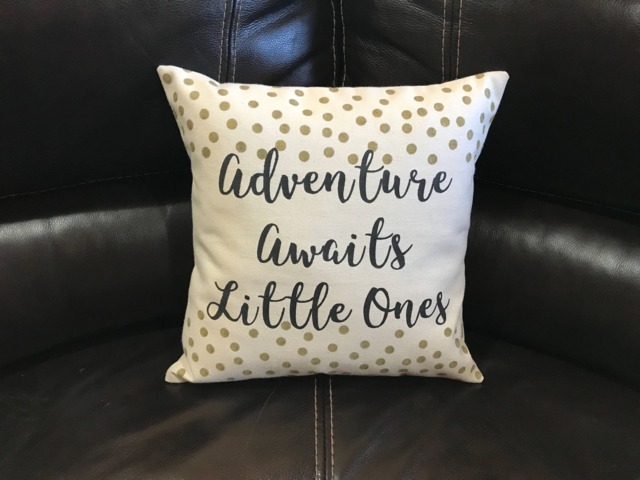 Adventure Awaits Baby Throw Pillow - Twin Nursery Decor - image 1