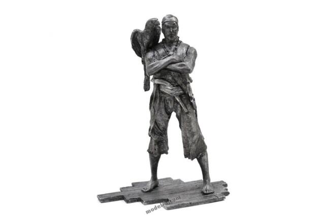 Tin 75mm Pirates. Buccaneer Haiti 1670 Year. Pirate With A Parrot - image 1