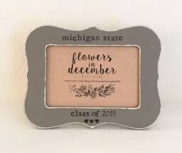 Personalized Graduation Picture Frame Hand Stamped, Distressed Wood - thumbnail 1