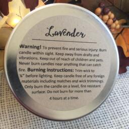 Lavender ~ All Natural Soy Candle 8 Oz Tins Travel Wedding Present Gifts Aromatherapy Essential Oils - thumbnail 2