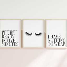 Fashion Prints Set Eyelashes, Nothing To Wear, Get Ready Unframed Wall Art Posters - thumbnail 2