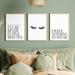 Fashion Prints Set Eyelashes, Nothing To Wear, Get Ready Unframed Wall Art Posters - thumbnail 3