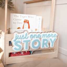 story Corner Decor - Just One More Sign Book Kids Reading Library Wall Accessories - thumbnail 3