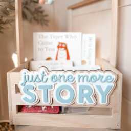 story Corner Decor - Just One More Sign Book Kids Reading Library Wall Accessories - thumbnail 2