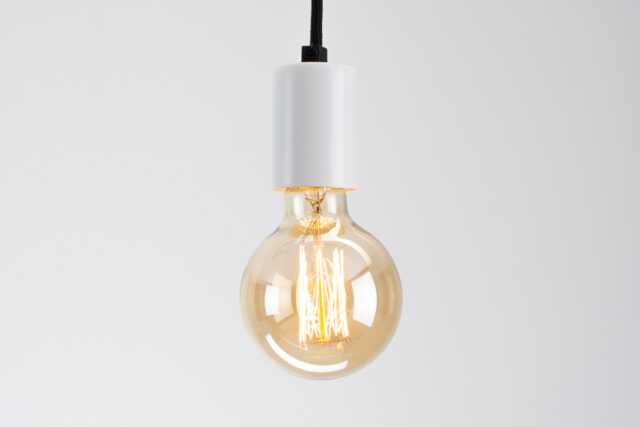 Otto Ceiling Pendant Lamp - White You Choose We Build Textile Cable Color Cord Industrial Swag - image 1