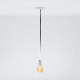 Otto Ceiling Pendant Lamp - White You Choose We Build Textile Cable Color Cord Industrial Swag - thumbnail 2