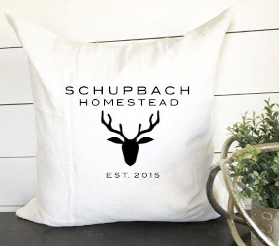 Custom Homestead Pillow, Deer Hunting Country Decor, Decorative Throw Lodge Pillow - image 1