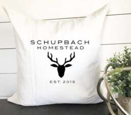 Custom Homestead Pillow, Deer Hunting Country Decor, Decorative Throw Lodge Pillow - thumbnail 1