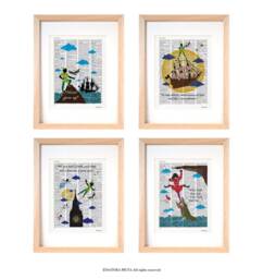 Peter Pan Set Of 4 Art Print-Peter Dictionary Print-Nursery Print-Children Wall Art-Peter Pan Art-By Natura Picta - thumbnail 1