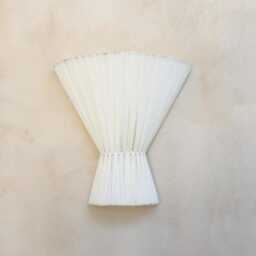Off-White Linen Cloth Wall Sconce Minimalist Bali Artisan Lamp - thumbnail 3