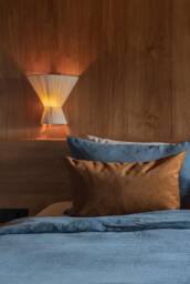 Off-White Linen Cloth Wall Sconce Minimalist Bali Artisan Lamp