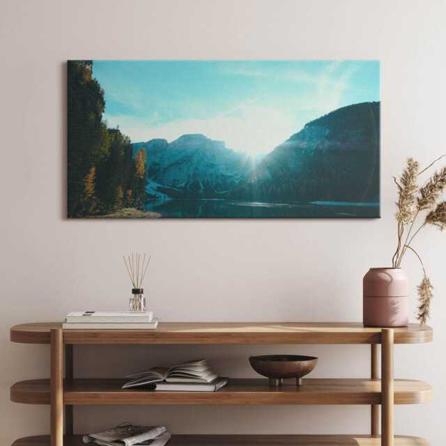 Mountain & River in Poland Canvas, Wall Art Picture, Turquoise Decoration, Travel Canvas - image 1