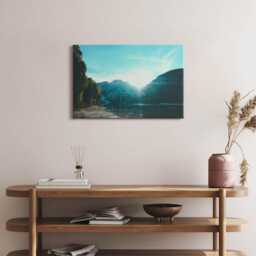 Mountain & River in Poland Canvas, Wall Art Picture, Turquoise Decoration, Travel Canvas - thumbnail 3