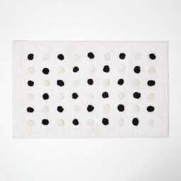 100% Cotton Tufted Polka Dot Bath Mat - Super Absorbent & Non-Slip 50 X 80 cm Soft, Stylish & Washable 4 Colour Options - thumbnail 2
