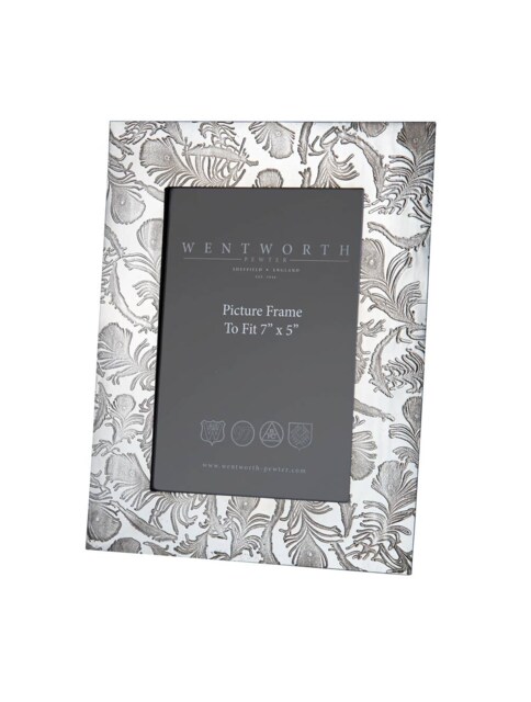 "Peacock Feathers Pewter Photo Frame/Picture To Take 7"" X 5" - image 1