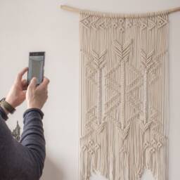 Large Macrame Wall Hanging With Arrows, Boho Decor - thumbnail 3
