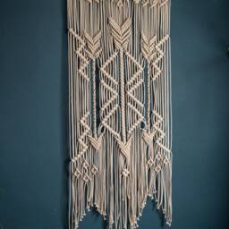 Large Macrame Wall Hanging With Arrows, Boho Decor - thumbnail 2