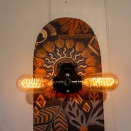 Skateboard Lamp With Dimmable Edison Bulbs - thumbnail 3