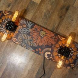 Skateboard Lamp With Dimmable Edison Bulbs - thumbnail 4