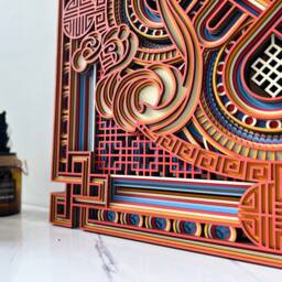 Peace Knot Wood Wall Art, Geometric Layered Wooden Sculpture, Zen Laser Cut Decor & Housewarming Gift - thumbnail 4